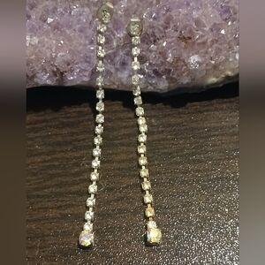 vintage rhinestone drop dangle earrings